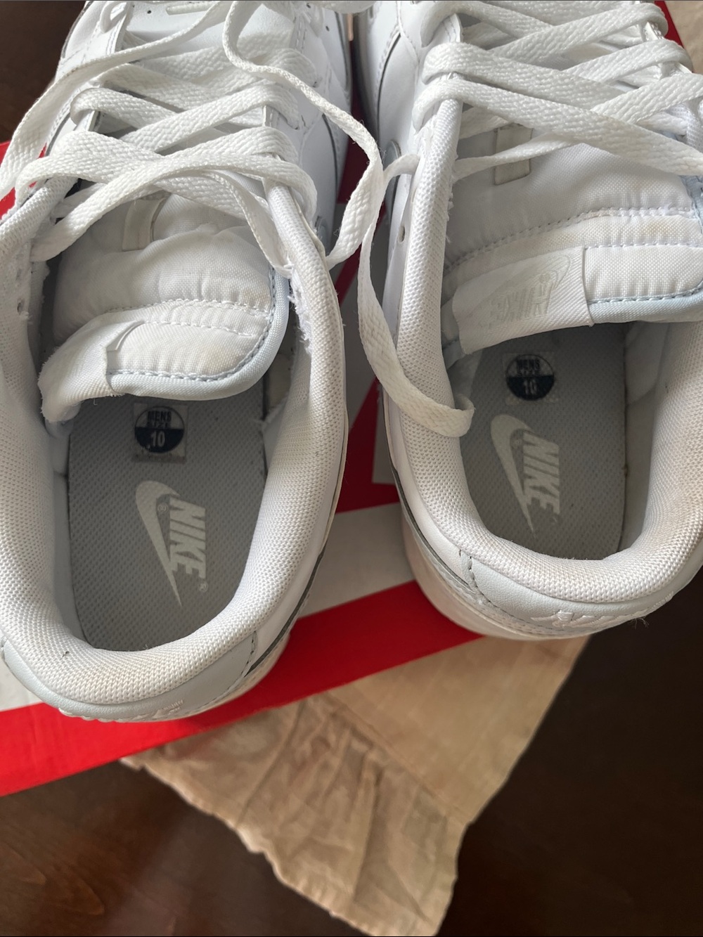 Nike White and Light Gray Low-Top Sneakers - Picture 6 of 8